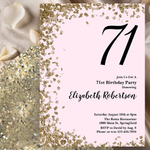 Invitation élégante pour les 71 ans avec paillette