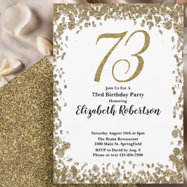 Invitation élégante pour les 73 ans avec des paill (Créateur téléchargé)