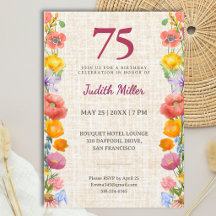 Invitation élégante pour les 75 ans - Fête de jard