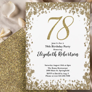Invitation élégante pour les 78 ans avec paillette