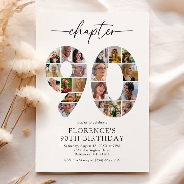 Invitation élégante pour les 90 ans - Nouveau chap (Créateur téléchargé)