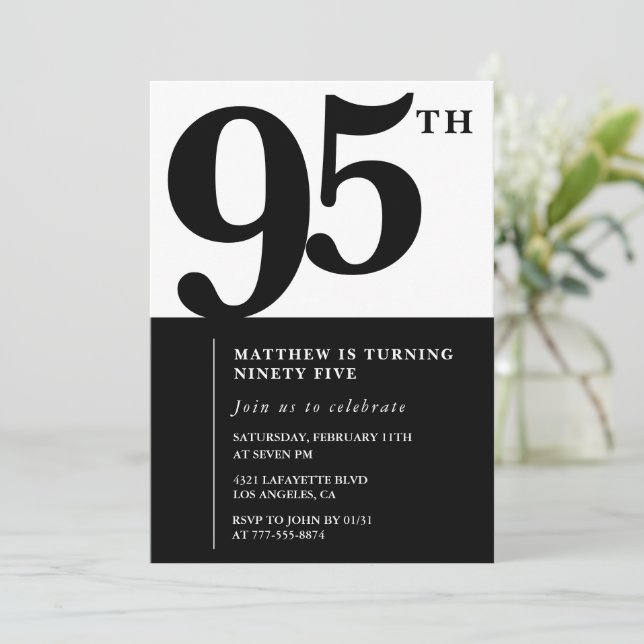 Invitation élégante pour les 95 ans Black Chic Mod (Debout devant)