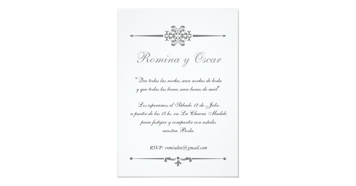 Invitation Elegante Pour Mariages En Espagnol Zazzle Fr Invitation Elegante Pour Mariages En Espagnol Zazzle Fr