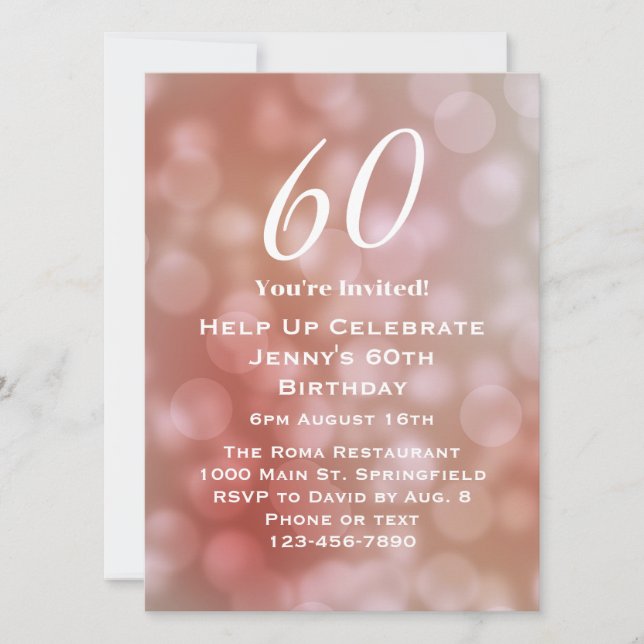 Invitation élégante pour ses 60 ans  (Devant)