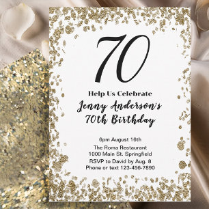Invitation élégante pour ses 70 ans en or