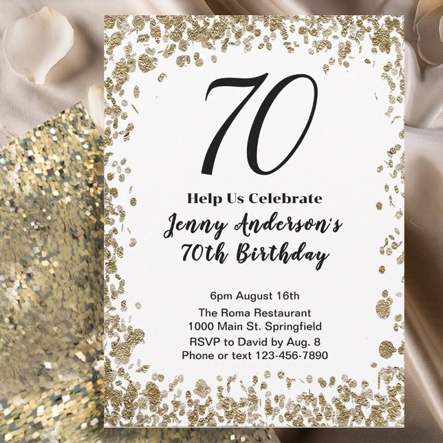Invitation élégante pour ses 70 ans en or (Créateur téléchargé)