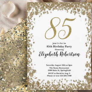 Invitation élégante pour ses 85 ans en or pour ell