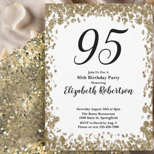 Invitation élégante pour ses 95 ans en or pour ell