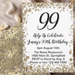 Invitation élégante pour ses 99 ans en or