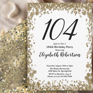 Invitation élégante pour son 104e anniversaire en