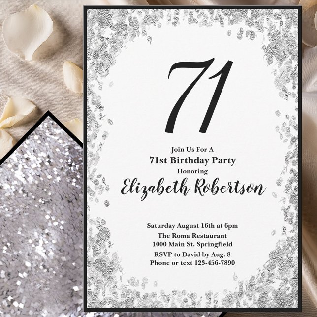 Invitation élégante pour son 71e anniversaire en a (Créateur téléchargé)