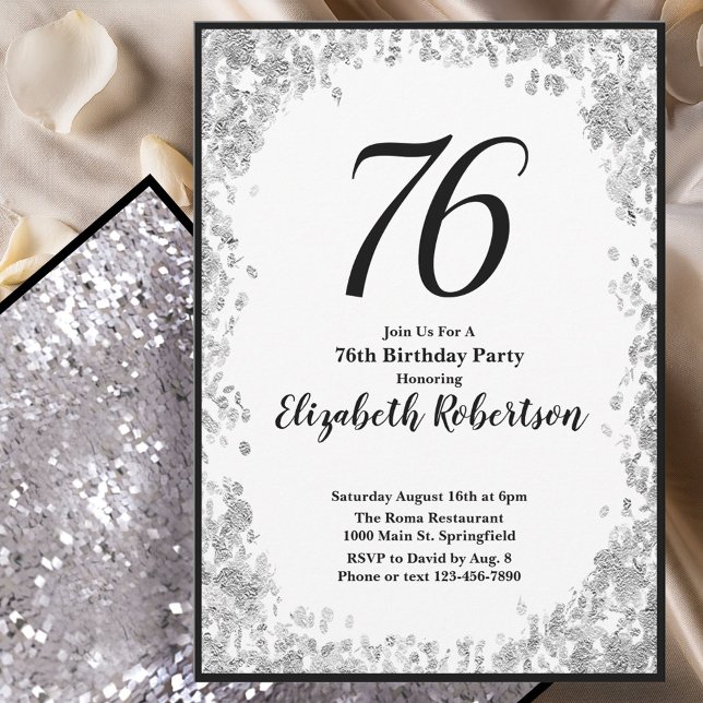 Invitation élégante pour son 76e anniversaire en a (Créateur téléchargé)