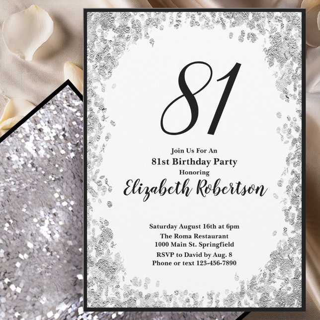 Invitation élégante pour son 81e anniversaire en a (Créateur téléchargé)