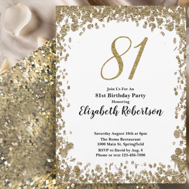 Invitation élégante pour son 81e anniversaire en o (Créateur téléchargé)
