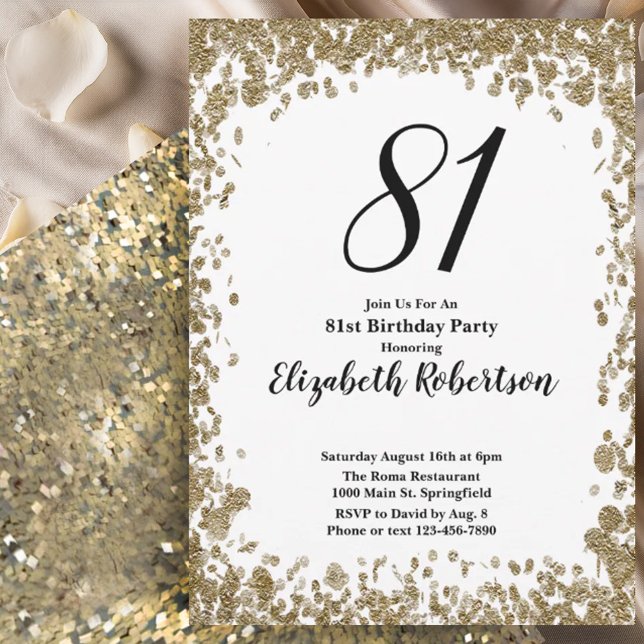 Invitation élégante pour son 81e anniversaire en o (Créateur téléchargé)