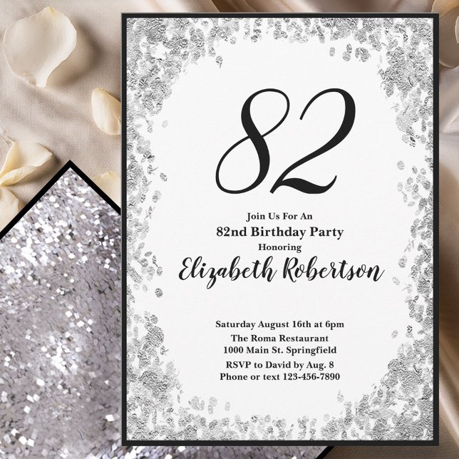 Invitation élégante pour son 82e anniversaire en a (Créateur téléchargé)