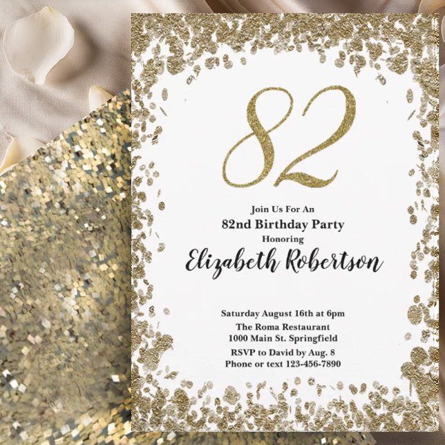 Invitation élégante pour son 82e anniversaire en o (Créateur téléchargé)