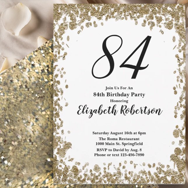 Invitation élégante pour son 84e anniversaire en o (Créateur téléchargé)