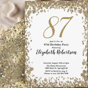Invitation élégante pour son 87e anniversaire en o