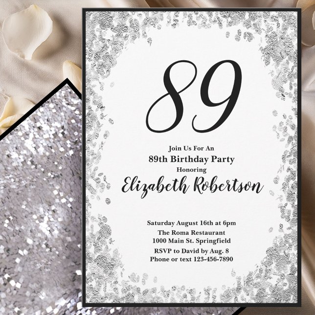 Invitation élégante pour son 89e anniversaire en a (Créateur téléchargé)