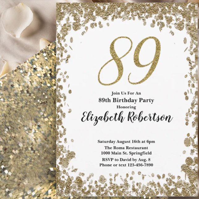 Invitation élégante pour son 89e anniversaire en o (Créateur téléchargé)