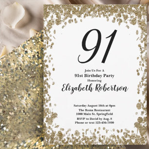 Invitation élégante pour son 91e anniversaire en o