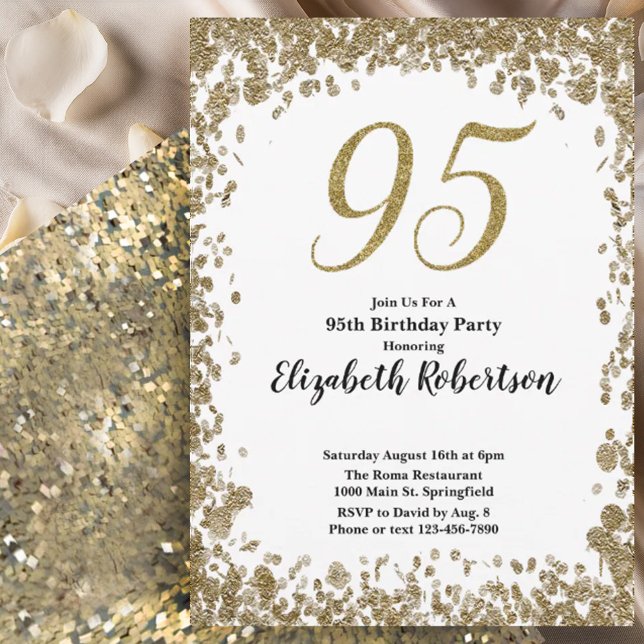 Invitation élégante pour son 95e anniversaire en o (Créateur téléchargé)