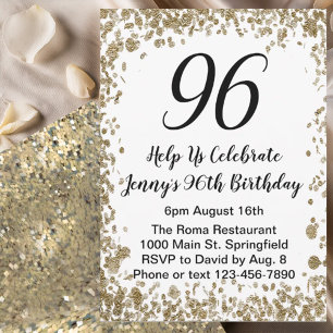 Invitation élégante pour son 96e anniversaire en o
