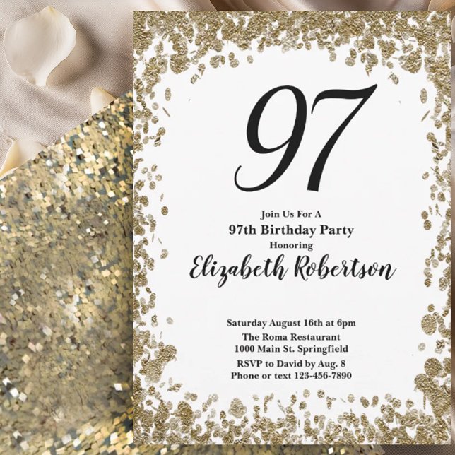 Invitation élégante pour son 97e anniversaire en o (Créateur téléchargé)