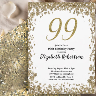 Invitation élégante pour son 99e anniversaire en o