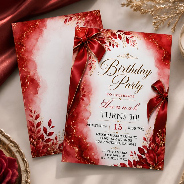 Invitation élégante pour un 30e anniversaire avec  (Créateur téléchargé)