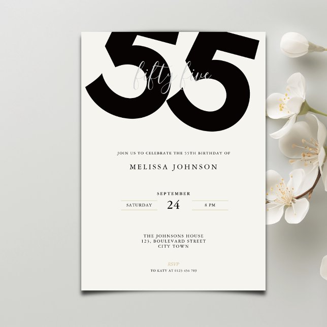 Invitation élégante pour un 55e anniversaire - Sty (Créateur téléchargé)