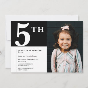 Invitation élégante pour un 5ème anniversaire Phot