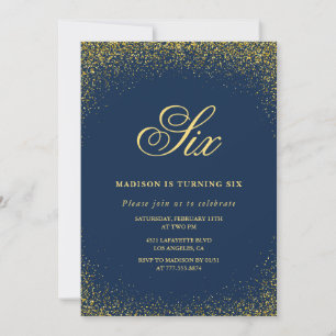 Invitation élégante pour un 6ème anniversaire Or N