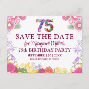 Invitation élégante pour un 75e anniversaire avec