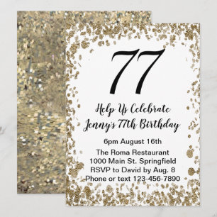 Invitation élégante pour un 77e anniversaire en no