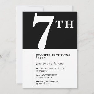 Invitation élégante pour un 7ème anniversaire Fill