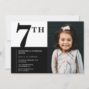 Invitation élégante pour un 7ème anniversaire Fill