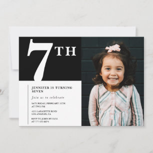Invitation élégante pour un 7ème anniversaire Phot