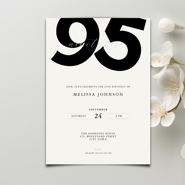 Invitation élégante pour un 95e anniversaire - Sty (Créateur téléchargé)