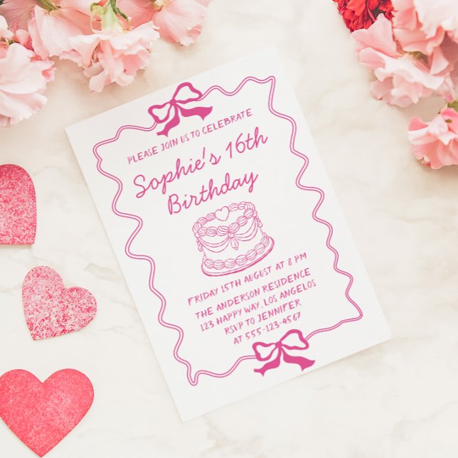 Invitation élégante pour un anniversaire Sweet 16  (Créateur téléchargé)