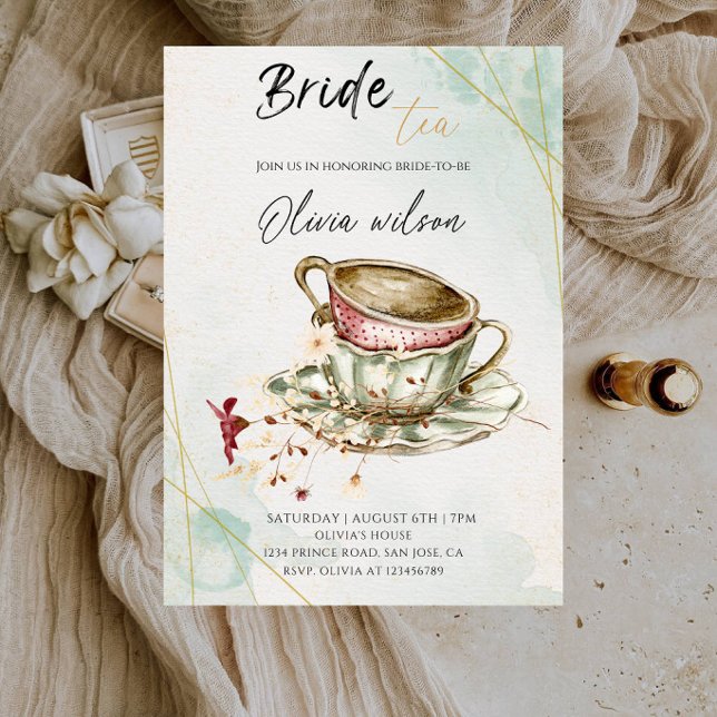 Invitation élégante pour un après-midi thé pour la (Créateur téléchargé)