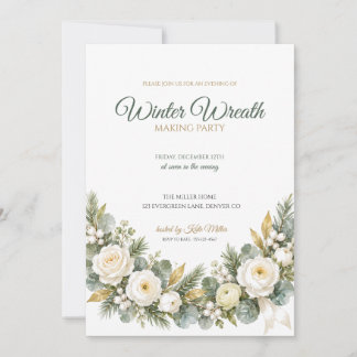 Invitation élégante pour un atelier de couronne de