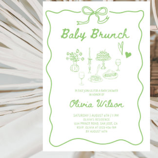 Invitation élégante pour un Baby Brunch Baby Showe