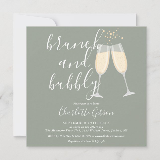 Invitation élégante pour un brunch et un shower de (Devant)