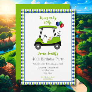 Invitation élégante pour un chariot de golf pour l