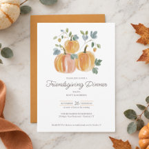 Invitation élégante pour un dîner de Friendsgiving