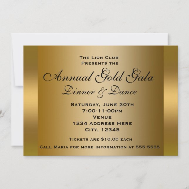 Invitation élégante pour un dîner d'événement avec (Devant)