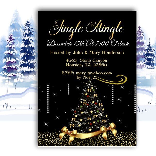 Invitation élégante pour un Jingle Mingle de Noël (Créateur téléchargé)