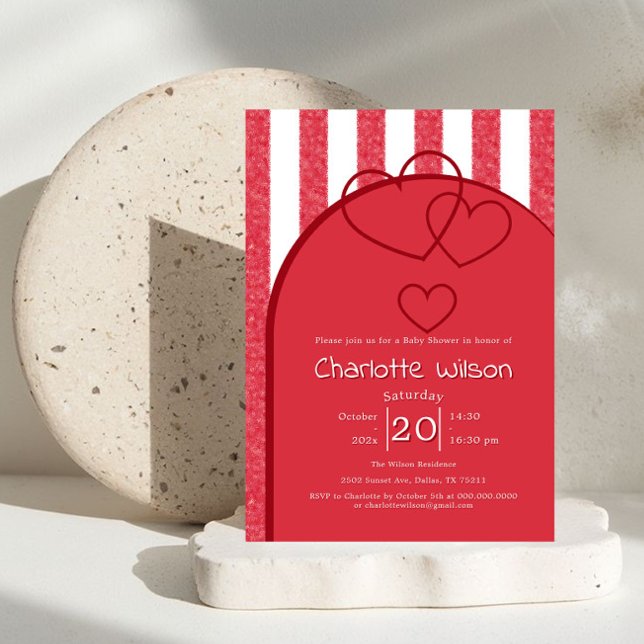 Invitation élégante pour une baby shower avec un m (Créateur téléchargé)